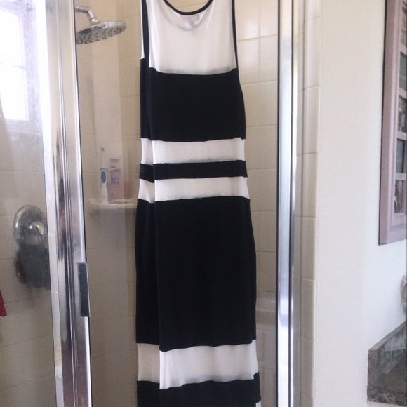 Black white see through maxi dress - Picture 4 of 5